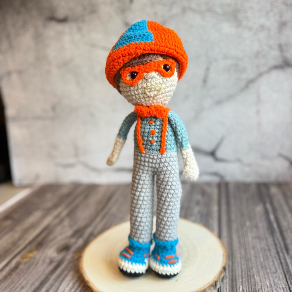 Handmade Blippi Inspired Crochet Doll